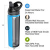 Picture of ICEWATER-24 oz,Insulated Water Bottle With Straw,Stainless Steel,BPA-Free,Powder Coated,Lockable Lid,Leak Proof,Pop-up Top,One-handed Operation (24 oz, Blue)