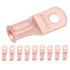 Picture of SELTERM 10pcs 1 AWG - 1/4" Stud - Battery Lugs, Heavy Duty Wire Lugs, Ring Terminals, Battery Cable Ends,1 Gauge Terminals, UL Bare Copper Eyelets Electrical Battery Terminal Connectors