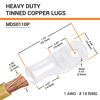 Picture of SELTERM 2pcs 1 AWG #10 Stud Tinned Copper Wire Lugs, Battery Lugs, Ring Terminals, Battery Cable Ends, 1 Gauge Ring Terminal Connectors, UL Marine Grade Electrical Battery Terminal Connectors