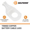 Picture of SELTERM 2pcs 8 AWG 3/8" Stud (Wide Pad) Tinned Copper Wire Lugs, Battery Lugs, Ring Terminals, Battery Cable Ends, 8 Gauge Ring Terminal Connectors, UL Marine Grade Battery Terminal Connectors