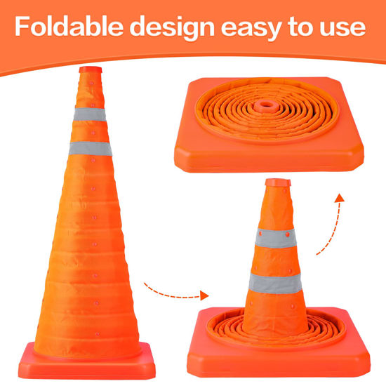 GetUSCart- [4 Pack]28 Inch Collapsible Traffic Safety Cones - Parking ...