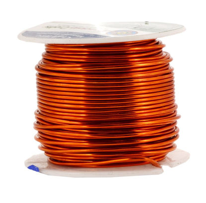 Picture of Mandala Crafts Anodized Aluminum Wire for Sculpting, Armature, Jewelry Making, Gem Metal Wrap, Garden, Colored and Soft, 1 Roll(16 Gauge, Orange)