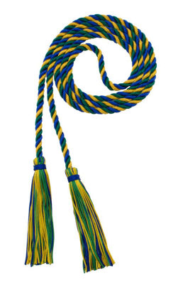 Picture of Graduation Honor Cord - Royal/DK Green/Gold - Every School Color Available - Made in USA - by Tassel Depot