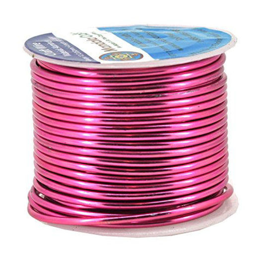 Picture of Mandala Crafts Anodized Aluminum Wire for Sculpting, Armature, Jewelry Making, Gem Metal Wrap, Garden, Colored and Soft, 1 Roll(12 Gauge, Hot Pink)