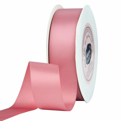 Picture of VATIN 1 inch Double Faced Polyester Satin Ribbon Dusty Rose - 25 Yard Spool, Perfect for Wedding, Wreath, Baby Shower,Packing and Other Projects