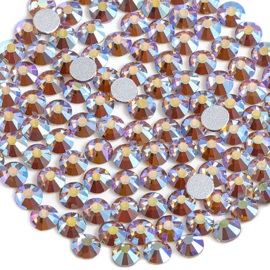 Picture of beadsland 1440 Pieces Flat Back Crystal Rhinestones Round Gems, Lt.Colorado Topaz AB,SS10,2.7-2.9mm