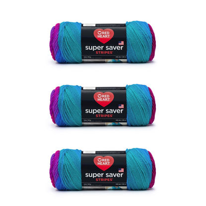 Picture of Red Heart Super Saver Yarn, 3 Pack, Polo Stripe 3 Count