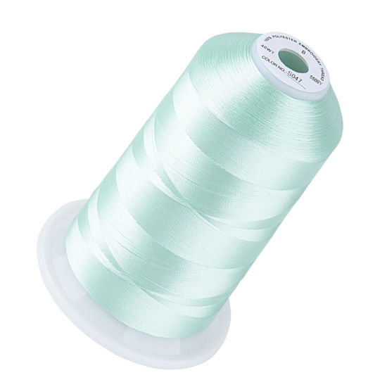 Picture of Simthread Embroidery Thread 5500 Yards Light Seafoam S047, 40wt 100% Polyester for Brother, Babylock, Janome, Singer, Pfaff, Husqvarna, Bernina Machine