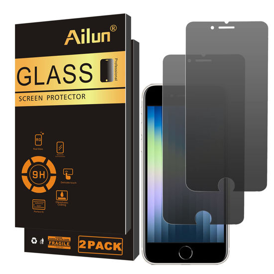 For Apple iPhone SE 2020 2 Pack Screen Protector, Tempered Glass 