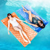 Picture of Sloosh Pocket Inflatable Floating Mat Swimming Pool Mattress Pool Mat Float Raft Lounge 2 Pieces(Dark Blue,Orange)