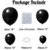 Picture of Black Balloons 85 pcs Black Balloon Garland Arch Kit 5/10/12/18 Inch Different Sizes Black Matte Latex Balloons for Graduation Party Decorations Wedding Birthday Party Anniversary Decorations