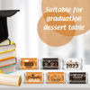 Picture of Graduation Decoration Label Sticker Congrats Mini Candy Bar Wrapper Class of Party Supplies for High School College Nursing Grad Celebration, Candy Not Included (Orange and Black 2023, 180 Pcs)