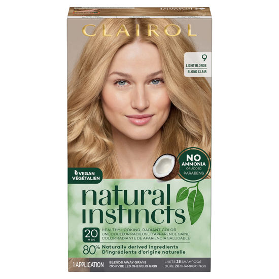 Picture of Clairol Natural Instincts Demi-Permanent Hair Dye, 9 Light Blonde Hair Color, Pack of 1