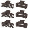 Picture of Vsiopy 3.5 Inch Hair Clips for Women Girls Fine Hair, 6 Pack Non Slip Claw Hair Clips Big Hair Clips for Thick Hair Long, Matte Hair Jaw Clips, Brown