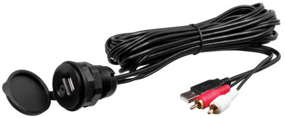 Picture of BOSS Audio Systems MUSB35 Universal USB 3.5mm 6 foot long Auxiliary Interface Mount and Cable