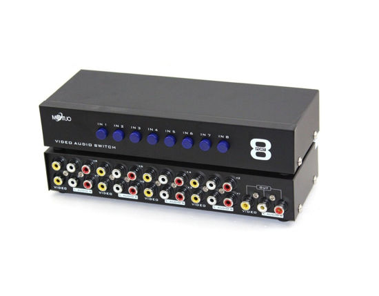 Picture of E-SDS 8-Way AV Switch RCA Switcher 8 in 1 Out Composite Video L/R Audio Selector Box for DVD STB Game Consoles CV0235