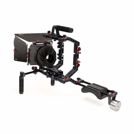 Picture of FILMCITY DSLR Camera Shoulder Support Rig Kit with Cage & Matte Box | DV HDV DSLR Video Camcorders Compatible | Free - Offset Z Bracket (FC-02)