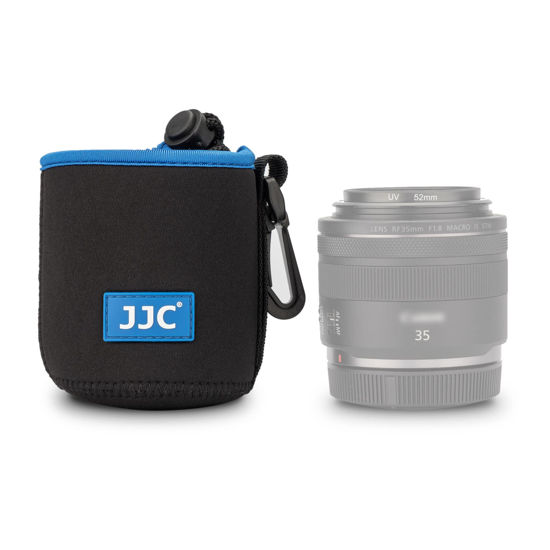 Picture of JJC Drawstring Neoprene Camera Lens Pouch Case, Protective Lens Bag for Mirrorless Lenses Up to 2.9 x 3.9" (D X H) for Canon RF 35mm EF 50mm EF-S 18-55mm EF-M 15-45mm Sony E 50mm Fujifilm XF 35mm