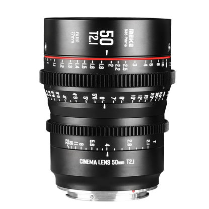Picture of Meike 50mm T2.1 S35 Manual Focus Wide Angle Prime Cinema Lens for Canon EF Mount and Cine Camcorder EOS C100 Mark II, EOS C200, EOS 300 Mark II, EOS C300 Mark III, Zcam E2-S6 6K