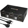 Picture of Dual Monitor KVM Switch HDMI 2 Port 4K@30Hz,MLEEDA USB HDMI Extended Display Switcher for 2 Computers Share 2 Monitors and 4 USB 2.0 Hub,Desktop Controller and USB HDMI Cables Included