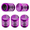 Picture of Tire Valve Stem Cap Cover - (5 Pack) Tire Air Cap Metal with Plastic Liner Corrosion Resistant Leak-Proof American Flag for Car Truck Motorcycle Bike Purple