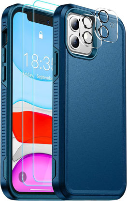 Picture of SPIDERCASE Shockproof for iPhone 11 Case, [10 FT Military Grade Drop Protection] [2 pcs Tempered Glass Screen Protector+2 pcs Camera Lens Protector] Heavy Duty Full-Body Protection Case,Sea Blue