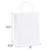 Picture of BagDream Gift Bags 8x4.25x10.5 100Pcs Kraft Paper Bags with Handles Bulk, White Paper Gift Bags Medium Shopping Retail Merchandise Bags, Wedding Party Favor Bags, Paper Grocery Bags Sacks Recyclable