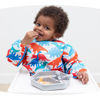 Picture of Tiny Twinkle Mess Proof Baby Bib, Cute Full Sleeve Bib Outfit, Waterproof Bibs for Toddlers, Machine Washable, Tug Proof Closure, Baby Smock for Eating, Long Sleeved (Dino Primary, Small 6-24 Months)