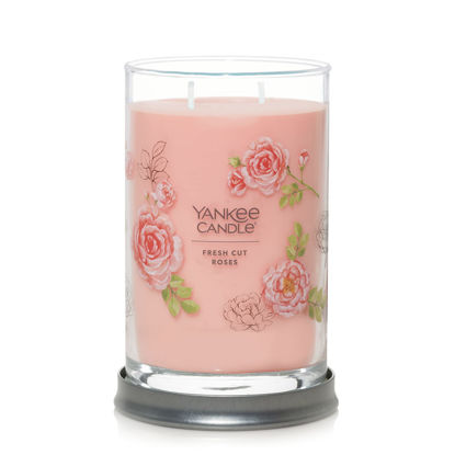 Picture of Yankee Candle Fresh Cut Roses Scented, Signature 20oz Large Tumbler 2-Wick Candle, Over 60 Hours of Burn Time