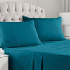 Picture of Mellanni Queen Sheet Set - 4 Piece Iconic Collection Bedding Sheets & Pillowcases - Hotel Luxury, Extra Soft, Cooling Bed Sheets - Deep Pocket up to 16" - Wrinkle, Fade, Stain Resistant (Queen, Teal)