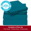 Picture of Mellanni Queen Sheet Set - 4 Piece Iconic Collection Bedding Sheets & Pillowcases - Hotel Luxury, Extra Soft, Cooling Bed Sheets - Deep Pocket up to 16" - Wrinkle, Fade, Stain Resistant (Queen, Teal)