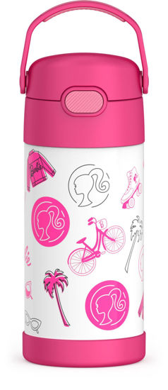 Picture of THERMOS FUNTAINER 12 Ounce Stainless Steel Vacuum Insulated Kids Straw Bottle, Barbie