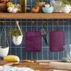 Picture of KitchenAid Ribbed Soft Silicone Pot Holder 2-Pack Set, Beet, 7"x9"