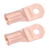 Picture of SELTERM 2pcs 1/0 AWG 1/4" Stud Copper Wire Lugs, Battery Lugs, Ring Terminals, Battery Cable Ends, 0 Gauge Ring Terminal Connectors, UL Heavy Duty Bare Copper Eyelets Battery Terminal Connectors