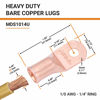 Picture of SELTERM 2pcs 1/0 AWG 1/4" Stud Copper Wire Lugs, Battery Lugs, Ring Terminals, Battery Cable Ends, 0 Gauge Ring Terminal Connectors, UL Heavy Duty Bare Copper Eyelets Battery Terminal Connectors