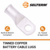 Picture of SELTERM 2pcs 1/0 AWG 5/16" Stud Tinned Copper Wire Lugs, Battery Lugs, Ring Terminals, Battery Cable Ends, 0 Gauge Ring Terminal Connectors, UL Marine Grade Electrical Battery Terminal Connectors