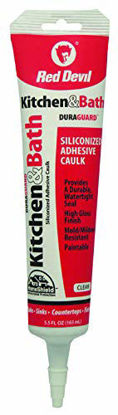 Picture of Red Devil 0445 Duraguard Kitchen & Bath Siliconized Acrylic Caulk, 5.5 oz. Squeeze Tube, Clear, 12 Pack