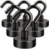 Picture of E BAVITE Black Magnetic Hooks 25LB for Cruise, Grill, Towel, Indoor Hanging, Kitchen, Workplace, Mikede Office and Garage - 6 Pack