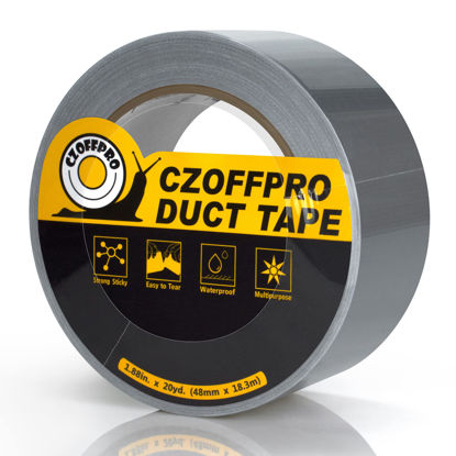 Picture of CZoffpro Duct Tape Heavy Duty - Ultra Strong Duct Tape Grey with Waterproof Backing, Easy to Tear by Hand, 1.88 in x 20 Yard, Silver