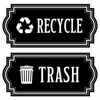 Picture of Recycle and Trash Logo Symbol - Elegant Golden Look for Trash Cans, Containers, and Walls - Laminated Vinyl Decal (Medium, Transparent/Black 1)