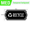 Picture of Recycle and Trash Logo Symbol - Elegant Golden Look for Trash Cans, Containers, and Walls - Laminated Vinyl Decal (Medium, Transparent/Black 1)