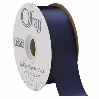 Picture of Berwick Offray Double Face Satin Ribbon, 50 Yards, Navy Blue