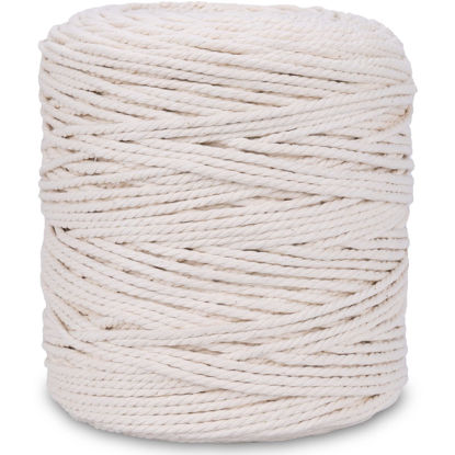 Picture of NOANTA Macrame Cord 3mm x 328Yards, Natural Cotton Macrame Rope Cotton Cord, Perfect Macrame Supplies for Wall Hanging, Plant Hangers, Crafts, Knitting, Decorative Projects