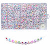 Picture of Amaney 1400 Pieces 4x7mm Alphabet Beads White Round Acrylic Colorful Letter Beads A-Z Heart Pattern Beads and Crystal Line for Jewelry Making Bracelets Necklaces Key Chains (Colorful Heart)