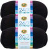 Picture of Lion Brand 24/7 Cotton Yarn, Yarn for Knitting, Crocheting, and Crafts, Black, 3 Pack