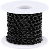 Picture of Jishi 16ft Aluminium Curb Chain Roll, Thick Twisted Chain Links, Black Plated Metal Craft Chain Curb Link Chain Spool for Jewelry Making Necklace Bracelet DIY Crafts, Jewelry Making Findings Supplies