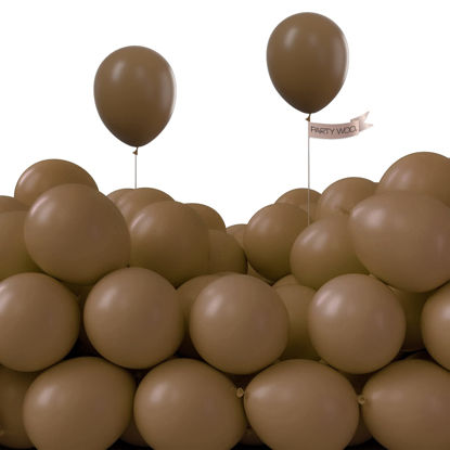 Picture of PartyWoo Retro Brown Balloons, 50 pcs 5 Inch Coffee Brown Balloons, Dark Brown Balloons for Balloon Garland as Party Decorations, Birthday Decorations, Wedding Decorations, Baby Shower Decorations
