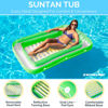 Picture of SWIMLINE Original Suntan Tub Classic Edition Inflatable Floating Lounger Green and Yellow | Tanning Pool Hybrid Lounge