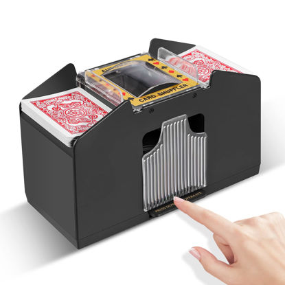 Picture of FEIERYA Card Shuffler 4 Deck Automatic,Battery-Operated Electric Poker Shuffler,Playing Card Shuffler for Home Card Game,Travel,Classic Poker,Blackjack,Rummy