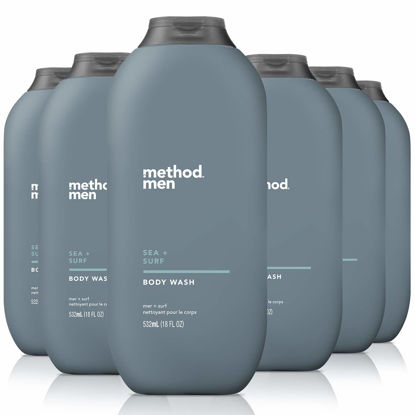 Picture of Method Men Body Wash, Sea + Surf, Paraben and Phthalate Free, 18 FL Oz (Pack of 6)